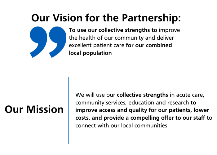Our vision is to use our collective strengths to deliver excellent patient care